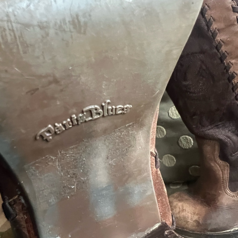 Two Texture Brown Leather Boots - image 6